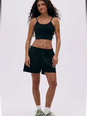 Varsity Sweat Shorts - Black/Marshmallow White